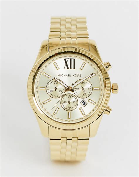 michael kors mk8281 herrenuhr farbe gold geeignet für herren|Michael Kors Lexington Chrono 45 mm MK8281 .